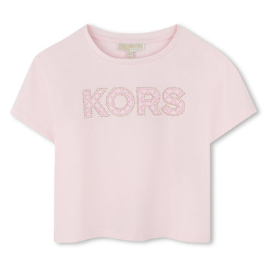 MICHAEL KORS Playera corta para niña y adolescente rosa